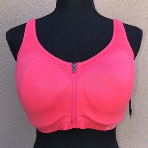 NEW Victoria’s Sport Knockout Front Clasp Zip Up Neon Coral Sports Bra